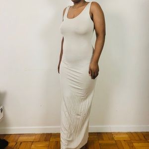Slinky nude dress